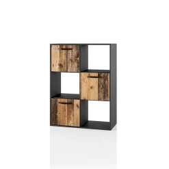 Garnero Arredamenti Camerette In Legno-Camera da letto completa 2 letti singoli grafite rovere rustico Fada