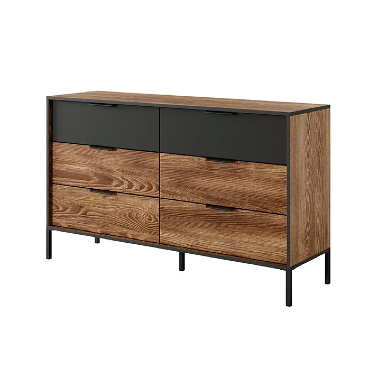 Garnero Arredamenti Camere Da Letto Complete|Camera Da Letto Completa-Camera da letto completa matrimoniale moderna quercia nero Smooty