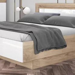 Garnero Arredamenti Camere Da Letto Complete|Camera Da Letto Completa-Camera da letto completa matrimoniale bianco lucido rovere sonoma Monaco