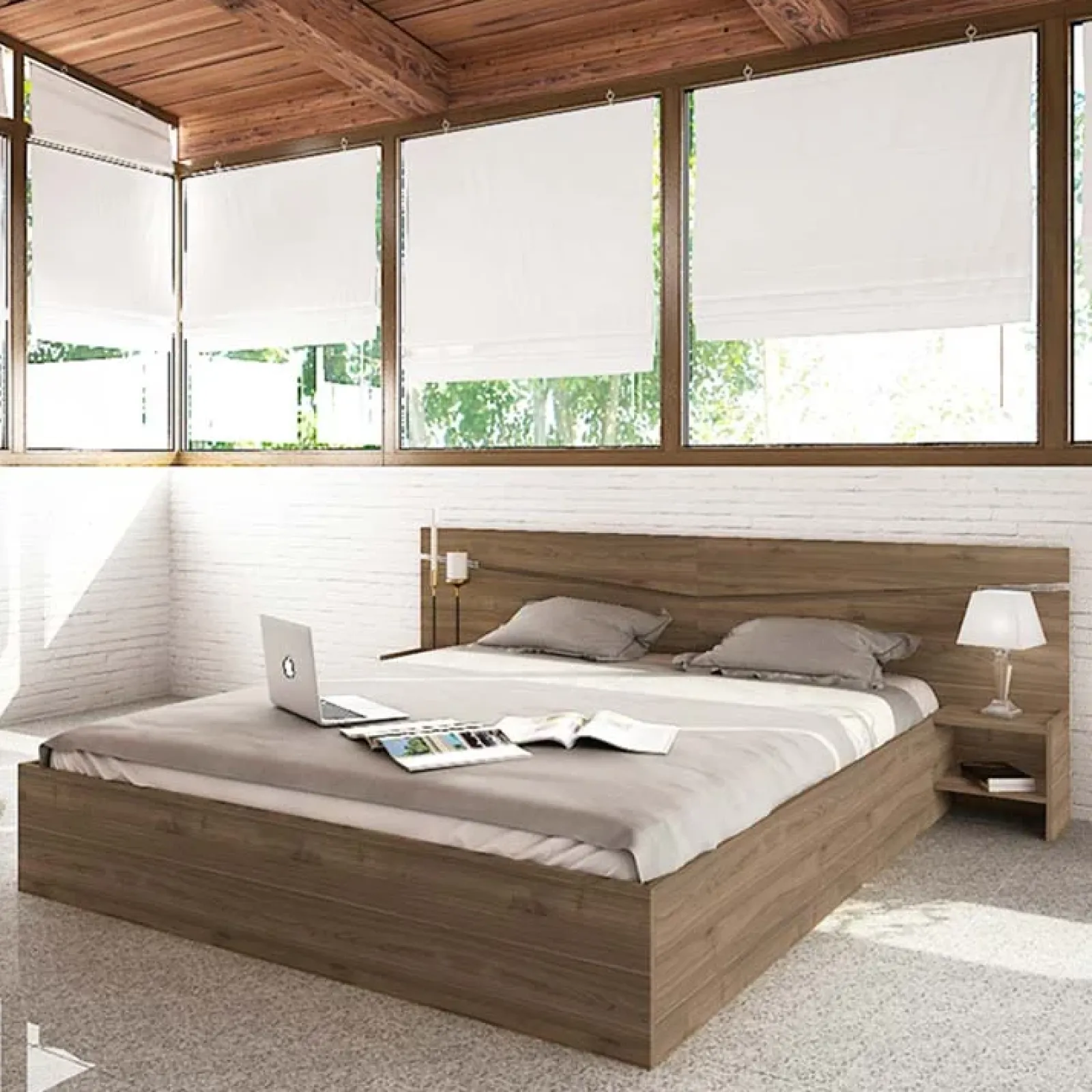 Garnero Arredamenti Camere Da Letto Complete|Camera Da Letto Completa-Camera da letto completa matrimoniale Camilla Noce