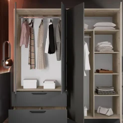 Garnero Arredamenti Camere Da Letto Complete|Camera Da Letto Completa-Camera da letto matrimoniale completa rovere antracite opaco Urbino