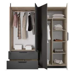 Garnero Arredamenti Camere Da Letto Complete|Camera Da Letto Completa-Camera da letto matrimoniale completa rovere antracite opaco Urbino