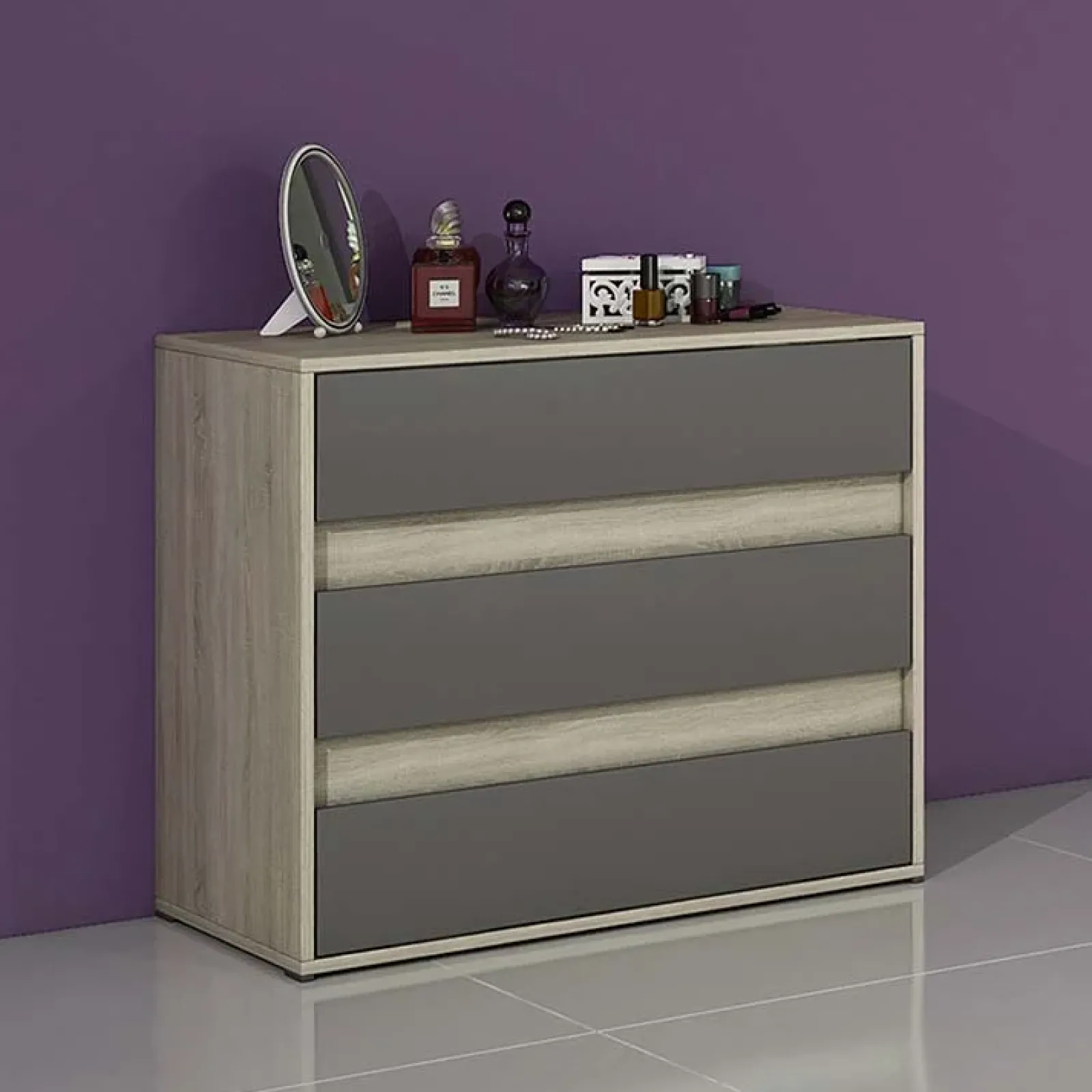 Garnero Arredamenti Camere Da Letto Complete|Camera Da Letto Completa-Camera da letto moderna completa matrimoniale rovere grigio Altea