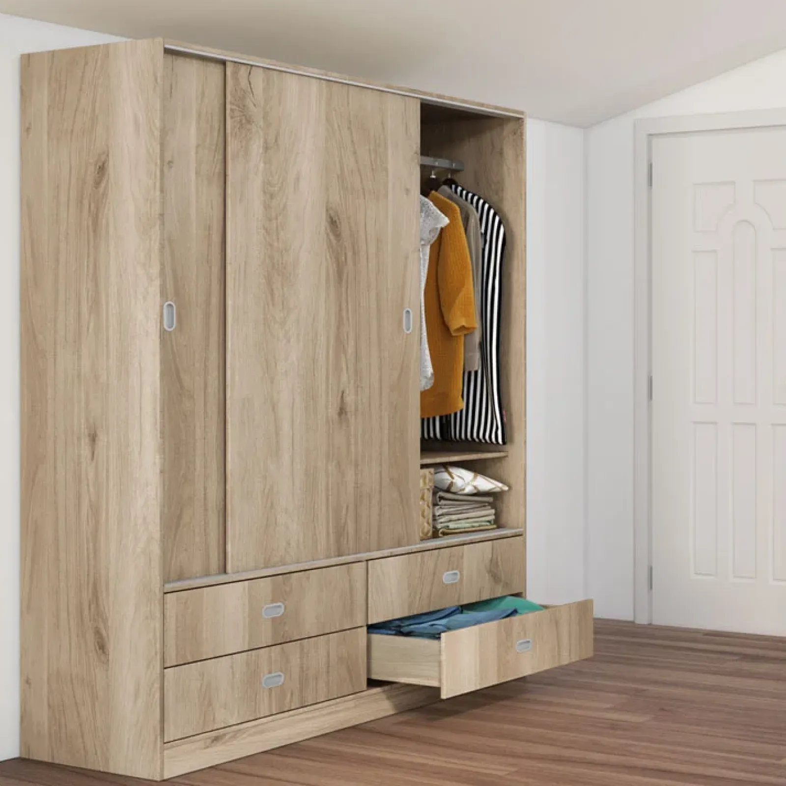 Garnero Arredamenti Camere Da Letto Complete|Camera Da Letto Completa-Camera da letto moderna completa matrimoniale rovere sonoma Danubio