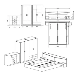 Garnero Arredamenti Camere Da Letto Complete|Camera Da Letto Completa-Camera da letto moderna completa matrimoniale sonoma Camilla 2 Rovere