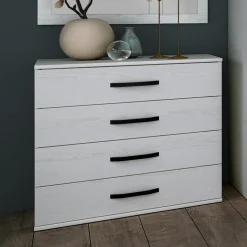 Garnero Arredamenti Camere Da Letto Complete|Camera Da Letto Completa-Camera da letto moderna completa matrimoniale pino bianco Angara