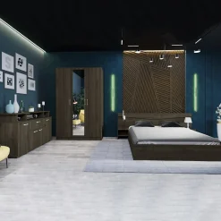 Garnero Arredamenti Camere Da Letto Complete|Camera Da Letto Completa-Camera da letto moderna completa matrimoniale Camilla 3 Noce