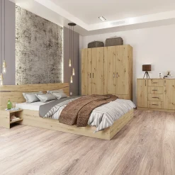 Garnero Arredamenti Camere Da Letto Complete|Camera Da Letto Completa-Camera da letto moderna completa matrimoniale Camilla 2 Rovere Rustico