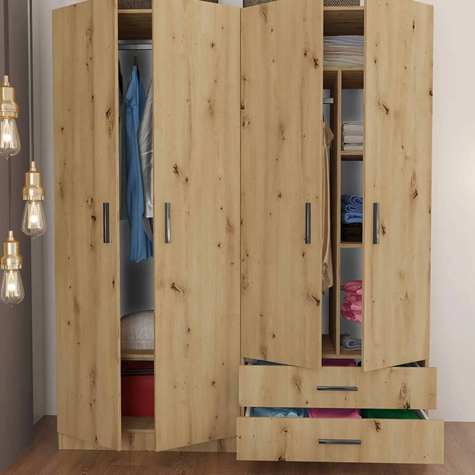 Garnero Arredamenti Camere Da Letto Complete|Camera Da Letto Completa-Camera da letto moderna completa matrimoniale Camilla 2 Rovere Rustico