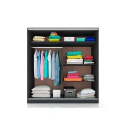 Garnero Arredamenti Camere Da Letto Complete|Camera Da Letto Completa-Camera da letto moderna completa matrimoniale nero bianco lucido Dallas