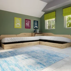 Garnero Arredamenti Camerette In Legno-Camera doppio letto completa design Caronte Rovere Rustico