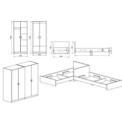 Garnero Arredamenti Camerette In Legno-Camera doppio letto completa moderna sonoma Malcom Rovere