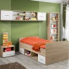 Garnero Arredamenti Camerette In Legno-Cameretta bambini 1 letto singolo quercia sonoma bianco opaco Ciak 1