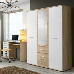 Garnero Arredamenti Camerette Colorate|Camerette In Legno-Cameretta bambini 1 letto singolo quercia sonoma bianco opaco Ciak 2