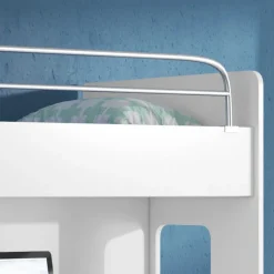 Garnero Arredamenti Camerette Colorate|Camerette A Ponte-Cameretta bambini completa 2 letti singoli bianco nero Diego Gihome® Bianco Lucido - Nero Lucido