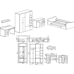 Garnero Arredamenti Camerette Colorate-Cameretta bambini completa bianco opaco rosa Balocchi Bianco Lucido - Rosa
