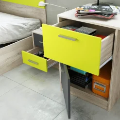 Garnero Arredamenti Camerette Colorate-Cameretta bambini rovere verde mela grafite armadio letto comodino cassettiera scrivania Cooper