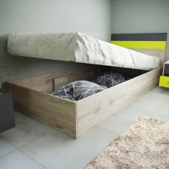 Garnero Arredamenti Camerette Colorate-Cameretta bambini rovere verde mela grafite armadio letto comodino cassettiera scrivania Cooper