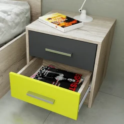 Garnero Arredamenti Camerette Colorate-Cameretta bambini rovere verde mela grafite armadio letto comodino cassettiera scrivania Cooper