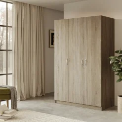 Garnero Arredamenti Camerette In Legno-Cameretta completa alla francese con armadio e comodino sonoma Carrisi Rovere