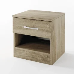 Garnero Arredamenti Camerette In Legno-Cameretta completa alla francese con armadio e comodino sonoma Carrisi Rovere