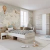 Garnero Arredamenti Camerette Colorate|Camerette In Legno-Cameretta completa bambini 1 letto singolo rovere bianco Francesco Gihome®