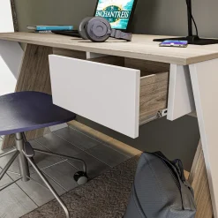 Garnero Arredamenti Camerette Colorate|Camerette In Legno-Cameretta completa bambini 1 letto singolo rovere bianco Francesco Gihome®