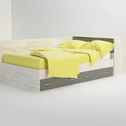 Garnero Arredamenti Camerette In Legno-Cameretta completa con letto una piazza e mezza, comò e armadio 3 ante bianco frassinato grigio Cesare Bianco Frassinato - Grigio