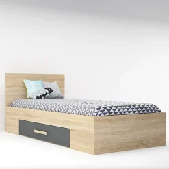 Garnero Arredamenti Camerette Colorate|Camerette In Legno-Cameretta completa per bambini rovere antracite bianco Chiaretto