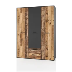 Garnero Arredamenti Camerette In Legno-Cameretta completa singola grafite rovere rustico Fada