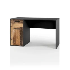 Garnero Arredamenti Camerette In Legno-Cameretta completa singola grafite rovere rustico Fada