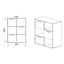 Garnero Arredamenti Camerette In Legno-Cameretta completa singola grafite rovere rustico Fada