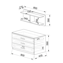 Garnero Arredamenti Camerette Colorate-Cameretta per bambini 1 letto singolo contenitore bianco rustico turchese Zadar Bianco Frassinato - Azzurro