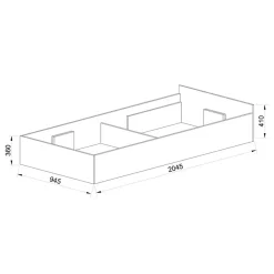 Garnero Arredamenti Camerette Colorate-Cameretta per bambini 1 letto singolo contenitore bianco rustico verde Zadar Bianco Frassinato - Verde