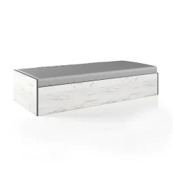 Garnero Arredamenti Camerette Colorate-Cameretta per bambini 1 letto singolo contenitore bianco rustico verde Zadar Bianco Frassinato - Verde