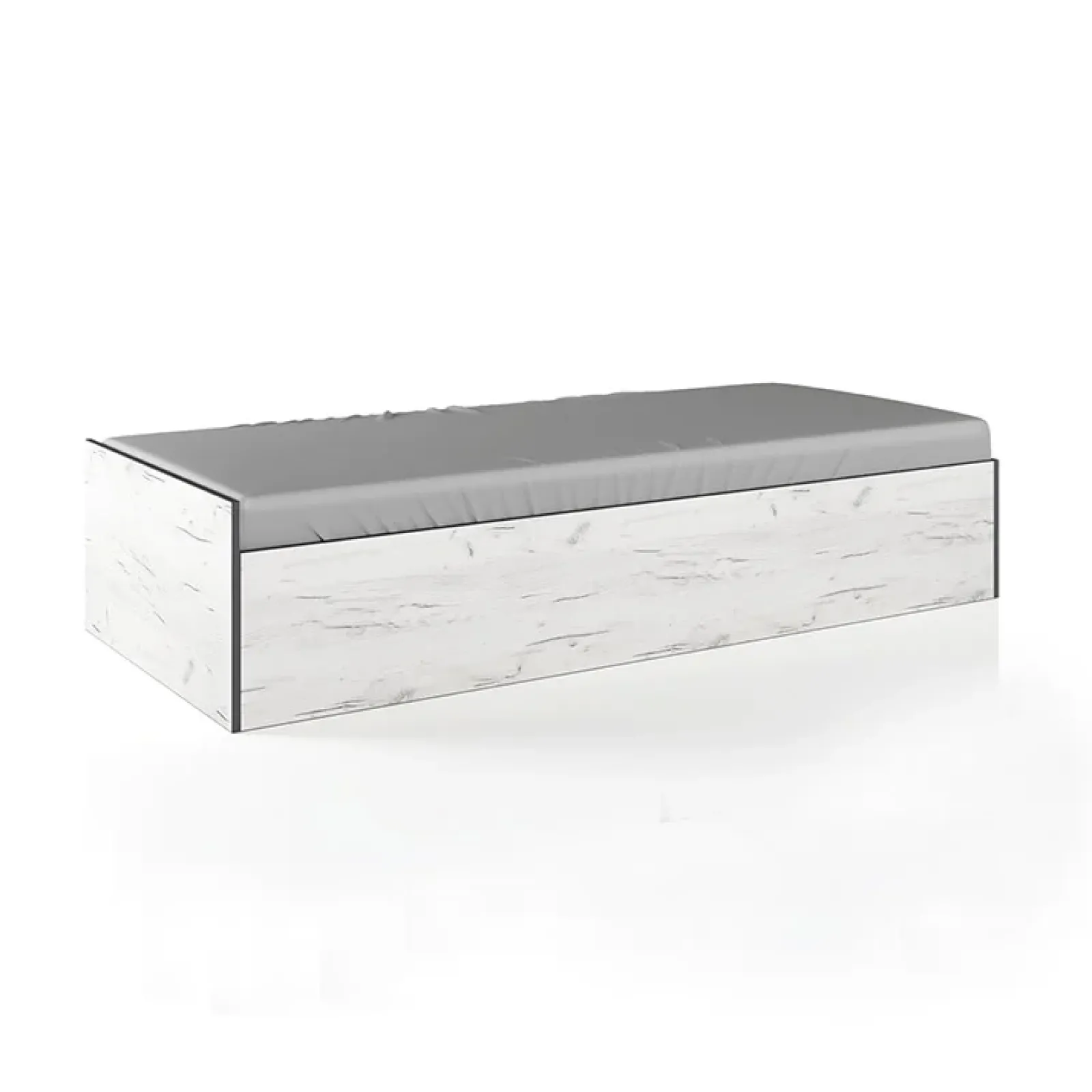 Garnero Arredamenti Camerette Colorate-Cameretta per bambini 1 letto singolo contenitore bianco rustico verde Zadar Bianco Frassinato - Verde