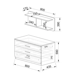 Garnero Arredamenti Camerette Colorate-Cameretta per bambini 1 letto singolo contenitore bianco rustico grigio Zadar Bianco Frassinato - Grigio