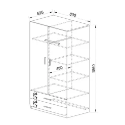 Garnero Arredamenti Camerette Colorate-Cameretta per bambini 1 letto singolo contenitore bianco rustico grigio Zadar Bianco Frassinato - Grigio