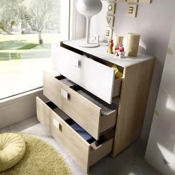 Garnero Arredamenti Camerette In Legno-Cameretta per bambini completa 2 letti singoli rovere bianco Cairo