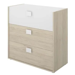 Garnero Arredamenti Camerette In Legno-Cameretta per bambini completa 2 letti singoli rovere bianco Cairo