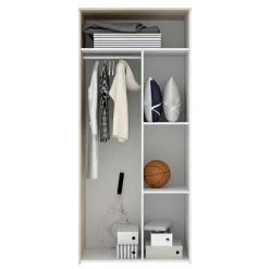 Garnero Arredamenti Camerette In Legno-Cameretta per bambini completa 2 letti singoli rovere bianco Cairo