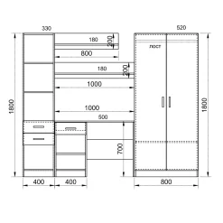 Garnero Arredamenti Camerette Colorate|Camerette In Legno-Cameretta per bambini completa 1 letto con cassettoni rovere grigio Kabala