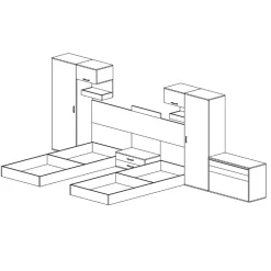 Garnero Arredamenti Camerette Colorate|Camerette A Ponte-Cameretta per bambini completa 2 letti rovere bianco verde Serena Gihome®