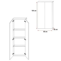 Garnero Arredamenti Camerette A Ponte-Cameretta 324x86cm 2 letti singoli completa bianco Diego Gihome® Bianco Lucido