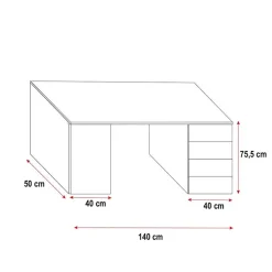 Garnero Arredamenti Camerette A Ponte-Cameretta 324x86cm 2 letti singoli completa bianco Diego Gihome® Bianco Lucido