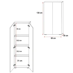Garnero Arredamenti Camerette A Ponte-Cameretta 254x120cm 1 letto soppalco bianco grigio lucido Simone Gihome® Bianco Lucido - Grigio