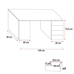 Garnero Arredamenti Camerette A Ponte-Cameretta 254x120cm 1 letto soppalco Simone Gihome® Bianco Lucido