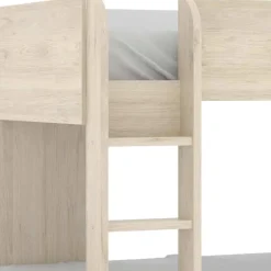 Garnero Arredamenti Camerette In Legno|Camerette A Ponte-Cameretta 255x112cm bambini 2 letti reversibile rovere bianco a soppalco Sole Bianco Opaco - Rovere