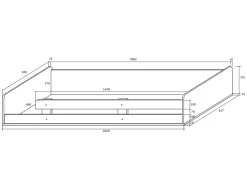 Garnero Arredamenti Camerette Colorate|Camerette In Legno-Cameretta 204x120cm bambini completa sinistra 1 letto singolo rovere miele bianco frassinato Dollie Gihome® Rovere Rustico - Bianco Frassinato