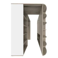 Garnero Arredamenti Camerette In Legno-Cameretta 352x124cm con cabina armadio rovere beige champagne Fabio Gihome® Rovere - Beige